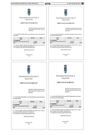 SUPLEMENTO ESPECIAL ATOS OFICIAIS 24 DE MAIO DE 2017 23
 