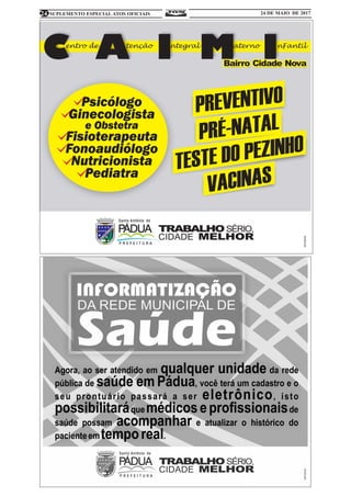 SUPLEMENTO ESPECIAL ATOS OFICIAIS 24 DE MAIO DE 201724
 