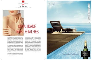 PLÁSTICA E ESTÉTICA
                                                   por
                                          dra. elodia ávila
                            doutora@elodia.com.br - www.elodia.com.br




                               JOvIALIDADE
                              NOS DETALHES
Atualmente há muitos cuidados preventivos para o         O “murchamento da pele”, por aspectos hereditários
rosto com o uso de hidratantes e filtros solares, mas    ou pelo processo natural de envelhecimento, é
normalmente se esquece da região do colo, mãos           uma tendência das mãos, colo e pescoço
e pescoço, regiões muito expostas e de difícil           apresentarem um aspecto “emagrecido” em que
tratamento, que sofrem as mesmas agressões do            se tornam mais marcadas as veias e tendões.
dia a dia. Muitas pacientes podem conservar uma          Para este caso, o procedimento pode ser o
boa aparência do rosto e apresentar estas regiões        preenchimento por gordura da própria paciente ou
com aspecto envelhecido, denunciando ou até              outro tipo de substância de preenchimento, como
aumentando a idade.                                      é o caso da Bioplastia, procedimento executado
                                                         com anestesia local e com material não absorvível e
Os procedimentos mais comumente usados para              duradouro. O resultado é bastante agradável, sem
melhora do aspecto estético do colo, mãos e              a necessidade de inúmeras sessões e a mão
pescoço são:                                             preenchida fica com um aspecto mais rejuvenescido.

Para quando a pele apresenta manchas senis, mais         Em casos de flacidez e manchas ou ceratoses que
áspera e rugosa, ou seja, aquelas incômodas              são aquelas “asperezas”, pode-se optar como
manchinhas que aparecem na pele, utiliza-se de           único tratamento, um peeling mais profundo que
peelings que podem ser químicos, mecânicos ou            irá tratar as manchas e estimular a elasticidade da
à Laser.                                                 pele.

Para flacidez de pele, dependendo da quantidade
de tecido em excesso, pode ser indicada a cirurgia
de lifting ou de rejuvenescimento.



                                                   114
 