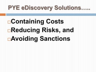 Its all about communication….Principle 2.01Parties should discuss electronic discovery with their opponents before initial status conferenceAnd should meet and communicate with clients before meeting with opposing counsel