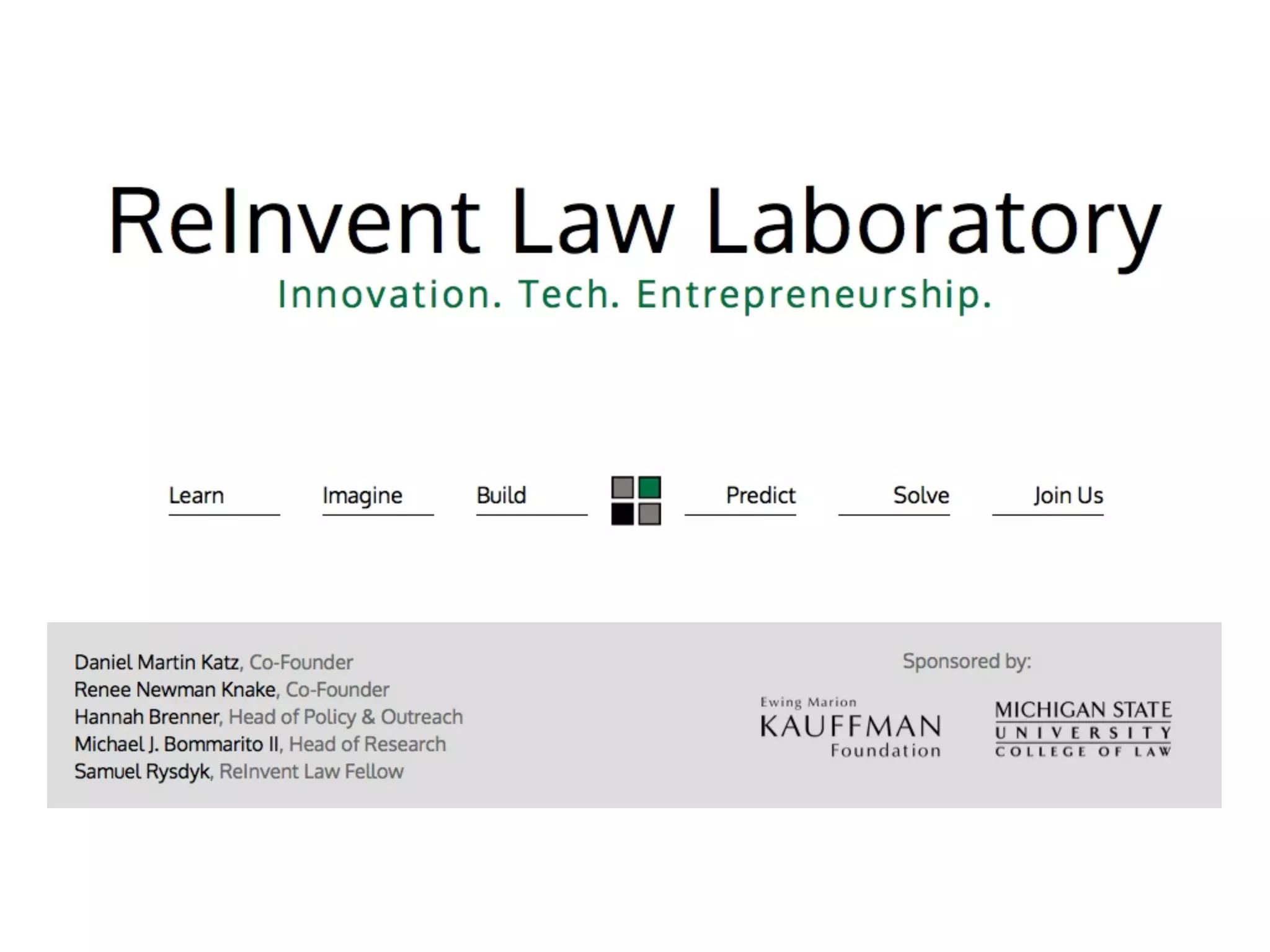Daniel Martin Katz
Michigan State University
Associate Professor of Law
@ computational
computationallegalstudies.com
reinventlaw.com
http://about.me/daniel.martin.katz
 