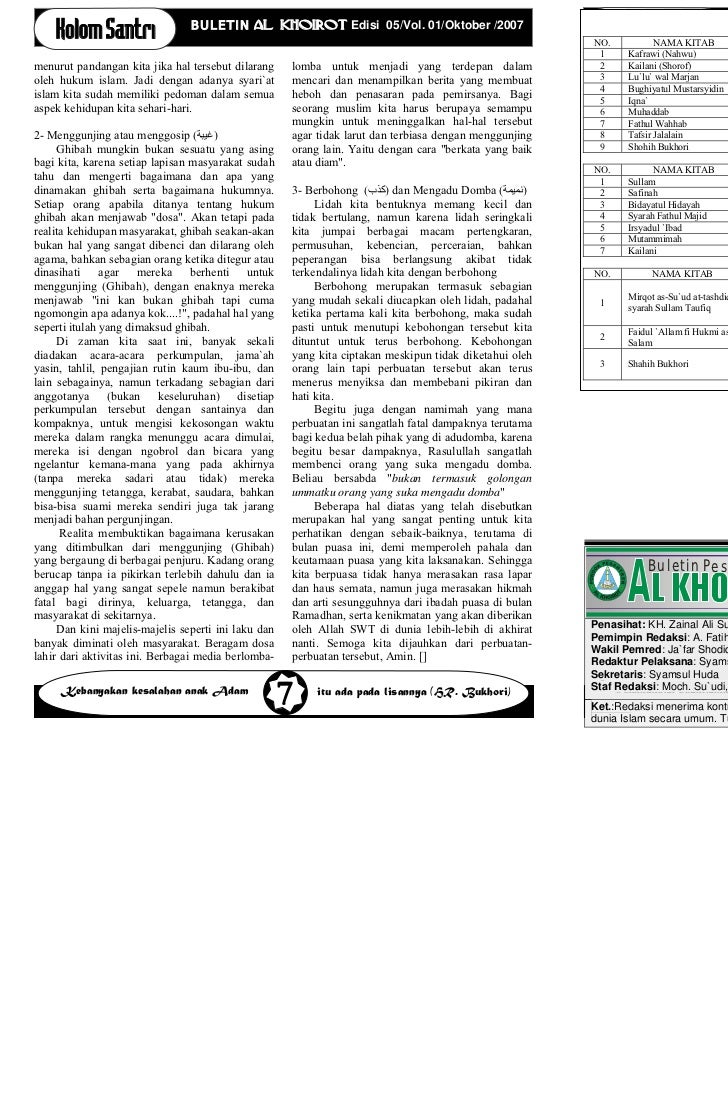 Buletin Al-Khoirot Edisi 05 Oktober 2007