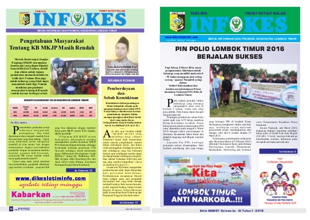 Tabloid Infokes Dinas Kesehatan Lombok Timur, Edisi Maret 2016