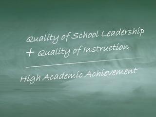 School Leadership Staffing Model
   The EdisonLearning leadership staffing model is a “distributed leadership
model” with defined roles, an emphasis on accountability, and professional
collaboration.
•Principals who are first and foremost instructional leaders and are supported by
specific roles that directly and indirectly support that focus.
•Teachers provide a direct link between school leadership and classroom instruction
that extends information and support in both directions to improve instruction.




                            © 2010 EdisonLearning, Inc. All rights reserved           14
 