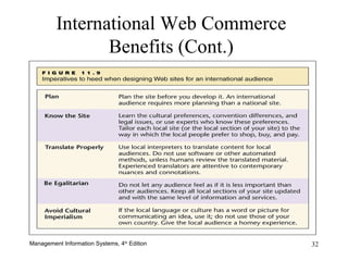 International Web Commerce Benefits (Cont.) 