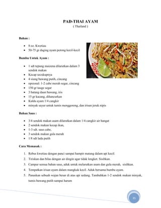 Resep Masakan Oriental