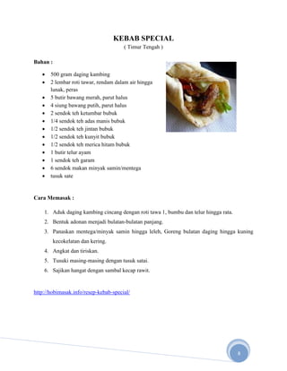 Resep Masakan Oriental