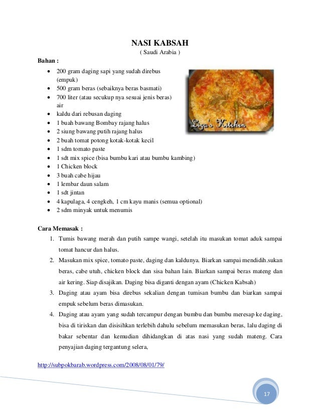 Resep Masakan Oriental