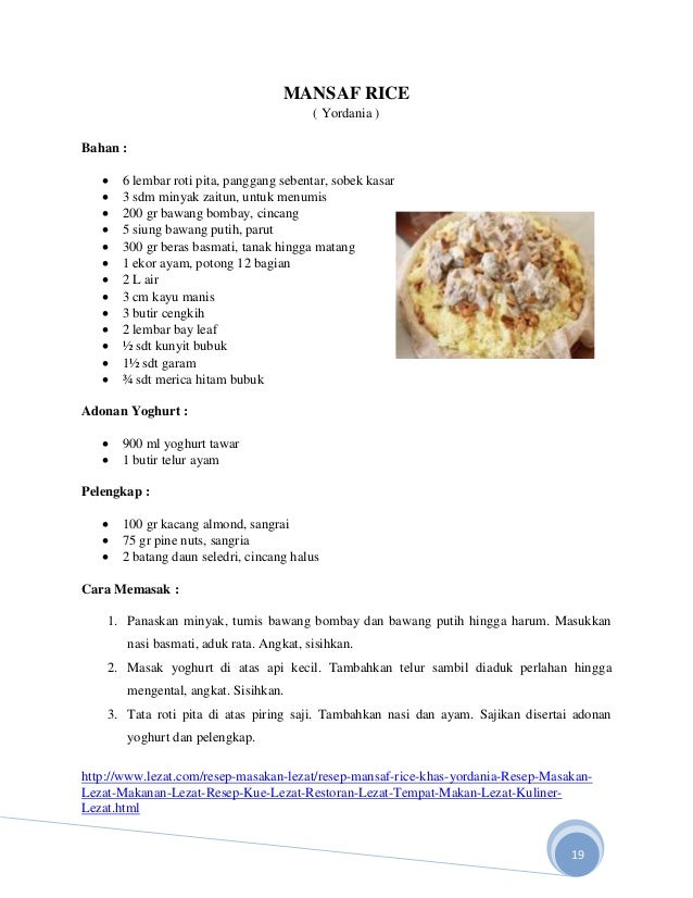 Resep Masakan Oriental