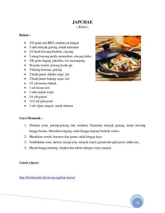 Resep Masakan Oriental 