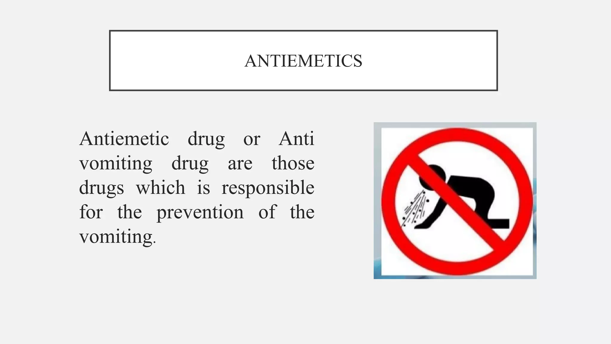 Emetics and Anti-emetics (Pharmacology III) | PPT