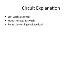 Automatic Light Control Circuit Using LDR for Energy Efficiency and ...