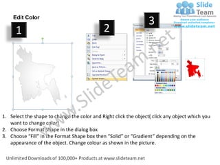 Editable bangladesh power point map with capital and flag templates ...