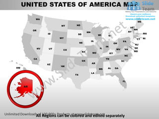 Editable vector business usa alaska state and county powerpoint maps ...