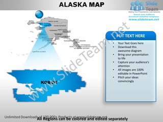 Editable vector business usa alaska state and county powerpoint maps ...