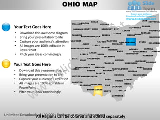 Editable vector business usa ohio state and county powerpoint maps ...