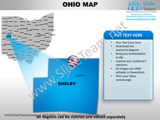 Editable vector business usa ohio state and county powerpoint maps ...