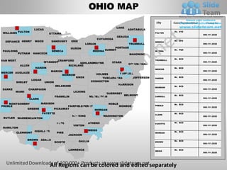 Editable vector business usa ohio state and county powerpoint maps ...