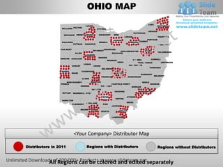 Editable vector business usa ohio state and county powerpoint maps ...