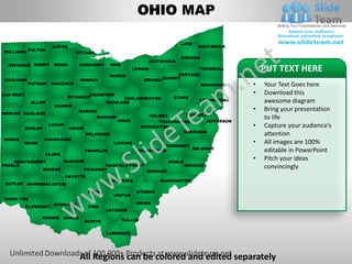 Editable vector business usa ohio state and county powerpoint maps ...