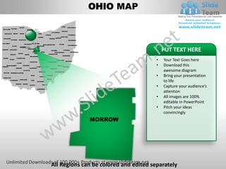Editable vector business usa ohio state and county powerpoint maps ...