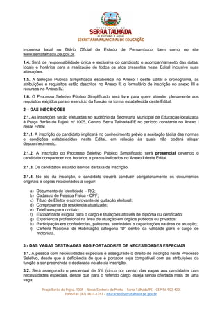 Homologação definitiva das inscrições do PSS de Diretores (as) e  Vice-diretores (as) - Prefeitura Municipal de Breves