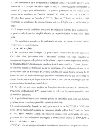 Edital Brasil Alfabetizado