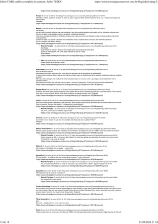 (https://www.estrategiaconcursos.com.br/blog/edital-tjmg-2/?replytocom=34205#respond)
Soraya 27 de maio de 2016 às 15:31 (https://www.estrategiaconcursos.com.br/blog/edital-tjmg-2/#comment-34197)
Olá! Ótima matéria, parabens! Gostaria de saber se para o cargo de Oficial Judiciário (Classe D) vai cair a disciplina de Noções de
atos de ofício.
Obrigada!
(https://www.estrategiaconcursos.com.br/blog/edital-tjmg-2/?replytocom=34197#respond)
Marília 31 de maio de 2016 às 16:03 (https://www.estrategiaconcursos.com.br/blog/edital-tjmg-2/#comment-34613)
Olá Ricardo,
em seu plano de estudo observei que sua orientação é que não se estude apenas uma matéria por dia, entretanto a forma como
colocou na tabela, uma disciplina por hora de estudo, é realmente eficiente?
Fico com a sensação de estudo se perderá ao longo do dia e que essa uma hora dedicada a cada conteúdo acabaria não sendo
muito produtiva.
Gostaria de saber sua opinião a respeito dos comentários acima a respeito desse concurso, são realmente verídicos?
Por fim, parabéns pelo artigo!! Adorei!!
(https://www.estrategiaconcursos.com.br/blog/edital-tjmg-2/?replytocom=34613#respond)
Ricardo Torques 1 de junho de 2016 às 15:25 (https://www.estrategiaconcursos.com.br/blog/edital-tjmg-2/#comment-34774)
Olá Marília,
Esse método de estudo é dinâmico e o adotado pelos concurseiros de modo geral.
Quanto às informações, elas foram todas retiradas do site do TJ-MG.
Bons estudos!
(https://www.estrategiaconcursos.com.br/blog/edital-tjmg-2/?replytocom=34774#respond)
Eder 5 de junho de 2016 às 5:22 (https://www.estrategiaconcursos.com.br/blog/edital-tjmg-2/#comment-35137)
Quanto tempo dá pra fechar o edital?
(https://www.estrategiaconcursos.com.br/blog/edital-tjmg-2/?replytocom=35137#respond)
Ruan Pablo 6 de junho de 2016 às 12:19 (https://www.estrategiaconcursos.com.br/blog/edital-tjmg-2/#comment-35211)
Bom dia Ricardo Torques!
Não entendi muito bem, esse concurso , apos você ser aprovado não te dar garantia de estabilidade?
O que eu estou querendo dizer é que se você hoje é nomeado, apos um determinado tempo estando trabalhando pode ser mandado
embora?
Não vejo muita vantagem pois você perde tempo estudando para um concurso onde , apos alguns anos trabalhando você e
mandado embora.
Me explique isso melhor por que pelo que eu entendi o concurso e temporário, é você não tem garantia de estabilidade.
(https://www.estrategiaconcursos.com.br/blog/edital-tjmg-2/?replytocom=35211#respond)
Renata Rocha 6 de junho de 2016 às 13:16 (https://www.estrategiaconcursos.com.br/blog/edital-tjmg-2/#comment-35226)
Professor, boa tarde! Salvo engano verifiquei que a matéria atos de ofício contempla processo civil e processo penal. É isso mesmo!
Caso seja, o curso completo aborda essas duas disciplinas ou apenas processo civil? Obrigada!
(https://www.estrategiaconcursos.com.br/blog/edital-tjmg-2/?replytocom=35226#respond)
Junior 7 de junho de 2016 às 16:42 (https://www.estrategiaconcursos.com.br/blog/edital-tjmg-2/#comment-35326)
Estou com dúvida quanto a estudar pra este concurso. Tenho ouvido muitos contras, aprovados em concursos anteriores que nunca
foram chamados. Será que vale a pena? A insegurança é desmotivadora!
(https://www.estrategiaconcursos.com.br/blog/edital-tjmg-2/?replytocom=35326#respond)
Ricardo Torques 7 de junho de 2016 às 18:02 (https://www.estrategiaconcursos.com.br/blog/edital-tjmg-2/#comment-35333)
Olá Júnior, assista nosso webinário hoje à noite!
(https://www.estrategiaconcursos.com.br/blog/edital-tjmg-2/?replytocom=35333#respond)
Vinicius 7 de junho de 2016 às 21:10 (https://www.estrategiaconcursos.com.br/blog/edital-tjmg-2/#comment-35340)
O pré-edital com a relação do que deve ser estudado está disponível para o público? Onde?
Obrigado.
(https://www.estrategiaconcursos.com.br/blog/edital-tjmg-2/?replytocom=35340#respond)
Wilson Alves Pereira 11 de junho de 2016 às 15:52 (https://www.estrategiaconcursos.com.br/blog/edital-tjmg-2/#comment-35548)
Ricardo. E para aquelas pessoas que trabalham de 2ª a 6ª feira e só chegam em casa às 19:30h? como fica o plano de estudos?
(https://www.estrategiaconcursos.com.br/blog/edital-tjmg-2/?replytocom=35548#respond)
Ricardo Torques 12 de junho de 2016 às 11:07 (https://www.estrategiaconcursos.com.br/blog/edital-tjmg-2/#comment-35574)
Devem começar às 20h e ir um pouco além Wilson! Ou você deve ajustar seu calendário de estudos, com menos horas…
O importante e não parar de estudar!
(https://www.estrategiaconcursos.com.br/blog/edital-tjmg-2/?replytocom=35574#respond)
Eliane K. 21 de junho de 2016 às 10:20 (https://www.estrategiaconcursos.com.br/blog/edital-tjmg-2/#comment-36194)
Das cidades contempladas com as vagas …. quais serão
(https://www.estrategiaconcursos.com.br/blog/edital-tjmg-2/?replytocom=36194#respond)
jacqueline 22 de junho de 2016 às 20:05 (https://www.estrategiaconcursos.com.br/blog/edital-tjmg-2/#comment-36385)
SÓ uma duvida… as matérias dos dois cargos são as mesmas ? ou tem diferença ?
(https://www.estrategiaconcursos.com.br/blog/edital-tjmg-2/?replytocom=36385#respond)
Ricardo Torques 22 de junho de 2016 às 21:44 (https://www.estrategiaconcursos.com.br/blog/edital-tjmg-2/#comment-36397)
Tem uma pequena diferença no cargo de comissário, que cobra também o ECA e alguns artigos a mais da CF.
(https://www.estrategiaconcursos.com.br/blog/edital-tjmg-2/?replytocom=36397#respond)
jacqueline 22 de junho de 2016 às 20:31 (https://www.estrategiaconcursos.com.br/blog/edital-tjmg-2/#comment-36389)
informática tbm cai no cargo de comissário ?
(https://www.estrategiaconcursos.com.br/blog/edital-tjmg-2/?replytocom=36389#respond)
Ricardo Torques 22 de junho de 2016 às 21:43 (https://www.estrategiaconcursos.com.br/blog/edital-tjmg-2/#comment-36396)
Sim Jacqueline! Cai em ambos!
(https://www.estrategiaconcursos.com.br/blog/edital-tjmg-2/?replytocom=36396#respond)
Viviane Guimarães 24 de junho de 2016 às 12:26 (https://www.estrategiaconcursos.com.br/blog/edital-tjmg-2/#comment-36512)
Nunca estudei pra concursos! Me sinto fazendo parte de outro planeta por casa disto. Estava totalmente perdida, sem saber como e
por onde começar. Que bom que encontrei vocês!!! Dicas ótimas e práticas! Parabéns! Com certeza acessarei mais o site e tentarei
encaixar algum curso em meu orçamento já tão apertado. Obrigada!
(https://www.estrategiaconcursos.com.br/blog/edital-tjmg-2/?replytocom=36512#respond)
Tânia Guimarães 27 de junho de 2016 às 18:51 (https://www.estrategiaconcursos.com.br/blog/edital-tjmg-2/#comment-36715)
Olá!
Boa noite….obgda professor pelas preciosas dicas.
(https://www.estrategiaconcursos.com.br/blog/edital-tjmg-2/?replytocom=36715#respond)
Geiza 28 de junho de 2016 às 9:53 (https://www.estrategiaconcursos.com.br/blog/edital-tjmg-2/#comment-36748)
Palestra sobre plano de carreira dos servidores do TJMG, com alterações aprovadas recentemente pelo Òrgão Especial do Tribunal.
Edital TJMG: análise completa do certame. Saiba TUDO! https://www.estrategiaconcursos.com.br/blog/edital-tjmg-2/
12 de 18 01/08/2016 21:24
 