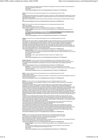 Ainda não sabemos a distribuição de vagas. Dependemos da realização de processo de remoção (o que não aconteceu). O
mais seguro é aguardar o edital mesmo.
Bons estudos!
(https://www.estrategiaconcursos.com.br/blog/edital-tjmg-2/?replytocom=31416#respond)
Letícia 10 de maio de 2016 às 9:05 (https://www.estrategiaconcursos.com.br/blog/edital-tjmg-2/#comment-31385)
Bom dia.
A informação sobre oficial judiciário não é comissario da Infancia e juventude e sim Oficial Judiciário/Oficial Judiciário que é uma das
especialidades.Agora comissario é outra situação. O importante seria saber se este concurso será igual o outro de 2009,onde toda
vaga primeiro iria para remoção.
Posso falar com propriedade neste assunto ,pois fui comissaria da infância na Comarca de Poços de Caldas ,efetivei,mas precisei
sair.
(https://www.estrategiaconcursos.com.br/blog/edital-tjmg-2/?replytocom=31385#respond)
Carol 10 de maio de 2016 às 9:46 (https://www.estrategiaconcursos.com.br/blog/edital-tjmg-2/#comment-31389)
Ótimas dicas, obrigada!
Alguma sugestão semelhante no site para o TRE SP ?
(https://www.estrategiaconcursos.com.br/blog/edital-tjmg-2/?replytocom=31389#respond)
Ricardo Torques 10 de maio de 2016 às 15:03 (https://www.estrategiaconcursos.com.br/blog/edital-tjmg-2/#comment-31414)
Imagine Carol!
Confira aqui nossas orientações para o concurso do TRE-SP: http://www.estrategiaconcursos.com.br/blog/concurso-
tre-sp-2016-3/ (http://www.estrategiaconcursos.com.br/blog/concurso-tre-sp-2016-3/).
Bons estudos!
(https://www.estrategiaconcursos.com.br/blog/edital-tjmg-2/?replytocom=31414#respond)
jussara 10 de maio de 2016 às 10:19 (https://www.estrategiaconcursos.com.br/blog/edital-tjmg-2/#comment-31392)
Pessoal,
Esse concurso não convoca ninguém. É meramente protelatório. As poucas chances que tem de ser convocado são para aqueles
que realizarem o concurso para a comarca de Belo Horizonte. Ainda Assim, há a expectativa de chamarem ainda menos que no
último edital, pois o TJMG implementou o processo eletrônico e, ainda, convocam um número exacerbado de estagiários e
terceirizados que executam atividades afim de servidores, sem o menor pudor. Nas cidades do interior, se muito, podem ser
convocados os primeiros lugares. Ainda assim, foram poucos no último edital. Meu nome é Jussara Gomes da Silva e passei em 1º
lugar no último concurso para a comarca de Cristina, caso queiram corroborar minha informação. É claro, não fui convocada, assim
como muitos colegas classificados em 1º lugar de cidades do interior.
(https://www.estrategiaconcursos.com.br/blog/edital-tjmg-2/?replytocom=31392#respond)
Ricardo Torques 10 de maio de 2016 às 15:01 (https://www.estrategiaconcursos.com.br/blog/edital-tjmg-2/#comment-31413)
Olá Jussara, é estranho isso. Confesso que desconhecia essa realidade. Pelo site do TJMG a informação é outra, é a de que
foram nomeados muitos candidatos…
Vamos apurar!
De todo modo, se houver vagas, especialmente previstas no edital, ele se “obrigarão” nomear.
Bons estudos!
(https://www.estrategiaconcursos.com.br/blog/edital-tjmg-2/?replytocom=31413#respond)
jonatas vieira dias 11 de maio de 2016 às 9:38 (https://www.estrategiaconcursos.com.br/blog/edital-tjmg-2/#comment-31485)
Bom dia pessoal, estou querendo prestar o concurso pro TJMG na área de oficial de apoio judicial, devido ao grande numero de
convocações do último concurso(4237 convocados)existe a chance de um grande número de convocações pra essa área
novamente.
(https://www.estrategiaconcursos.com.br/blog/edital-tjmg-2/?replytocom=31485#respond)
Gustavo P. 11 de maio de 2016 às 9:53 (https://www.estrategiaconcursos.com.br/blog/edital-tjmg-2/#comment-31488)
Extremamente improvável chamar muita gente dado o que vem acontecendo no TJMG. Mas isso não é motivo pra desistir. O
concurso é muito bom.
(https://www.estrategiaconcursos.com.br/blog/edital-tjmg-2/?replytocom=31488#respond)
Heitor 12 de maio de 2016 às 8:54 (https://www.estrategiaconcursos.com.br/blog/edital-tjmg-2/#comment-31564)
Excelente matéria, professor!
Gostaria de saber se posso escolher a comarca que serei lotado ou se existe apenas uma única lista de classificação e chamam pra
comarca que estiver precisando.
(https://www.estrategiaconcursos.com.br/blog/edital-tjmg-2/?replytocom=31564#respond)
Dahiana 12 de maio de 2016 às 14:07 (https://www.estrategiaconcursos.com.br/blog/edital-tjmg-2/#comment-31589)
Boa tarde caros colegas, me senti na obrigação de apresentar a vocês a realidade do TJMG. Esse número de convocações é
extremamente equivocado.
Fui aprovada em Primeiro lugar para a Comarca de Além Paraíba para o cargo de Oficial Judiciário D, trabalhei por mais de
04(quatro) anos e pasmem, não fui efetivada. O mesmo aconteceu por todo estado de MG. A quantidade de estagiários e
terceirizados aumentou exponencialmente, os processos se multiplicam, os servidores adoecendo por conta da sobrecarga, e esse
número de mais de 4 mil, trata-se de convocação a título precário, alguns chegavam a trabalhar apenas algumas semanas, ou mês,
ou meses, e ao longo dos anos foram todos dispensados, assim como eu que fui uma das poucas a ficar mais de 4 anos
ininterruptos. Contudo, nunca tive aumento de PJ, iniciei no 28 e saí no 28, saí sem receber minhas férias. Saí sem qualquer direito.
Agora pensem na minha situação, no meu caso em particular o melhor seria continuar num trabalho na minha cidade, mas vejo a
injustiça que foi feita, pois de fato foi protelatório o concurso. Pasmem, antes de mim havia uma aprovada também de outro concurso
que estava trabalhando há quatro anos também em caráter precário e que assim como eu, ela teve que ser exonerada para que eu
entrasse.
A minha saída e a dos demais aprovados foi devido à falta de comprometimento do TJMG com os termos do Edital, ao qual,
ressalte-se, esteve vinculado desde sua publicação e não manteve a postura de um tribunal. Mas infelizmente o que esperar de
nosso tribunal estadual pois o próprio CNJ foi conivente com a não efetivação dos aprovados, eximindo o TJMG de cumprir com seu
papel no concurso, isso sem mencionar a crise que só comprova a falta de respeito e comprometimento com a população do Brasil,
que está sendo tratado como “chacota” nacional e internacional.
E não acreditem que o Tribunal será obrigado a nomear, não sei que justiça é essa, que o próprio Tribunal onde deveria fazer
cumprir as leis, descumpre os preceitos do Direito Público e mais especificamente do concurso público.
Essa prática reiterada só envergonha ainda mais os cidadãos do nosso país.
Ah! E a desculpa para não efetivar era de que não havia orçamento. Entra aqui várias outras ponderações que eu aliás, fiz
pessoalmente ao Tribunal, sem qualquer êxito, todas as minhas manifestações devidamente comprovadas e fundamentadas.
Tramita um mandado de segurança e ironicamente o TJMG quem decidiu até o momento questões contra ele próprio, pois é assim
que funciona no nosso país, esse é o nosso processo, o que eu também por ser óbvio, discordo do trâmite, mas é o Direito.
Entrem no Serjusmig e no site do TJMG e vejam as inúmeras convocações a título precário, e em muitas delas vejam o prazo.
É lamentável eu ter que prestar esse depoimento mas é a mais pura realidade.
(https://www.estrategiaconcursos.com.br/blog/edital-tjmg-2/?replytocom=31589#respond)
natalia 12 de maio de 2016 às 16:56 (https://www.estrategiaconcursos.com.br/blog/edital-tjmg-2/#comment-31605)
Vim animada com a possibilidade de voltar para o meu estado natal, mas o balde de agua fria já foi gigante!
Queria muito fazer para comissário de menores, mas ficou ainda mais desanimador!
Mas mesmo assim, tem que fazer prova para não enferrujar!
Estou em sérias duvidas se faço… será que dá para continuar me preparando para o MP e estudar só mais portugues,informatica e
RI? Atos de oficio pelo que entendi é puro processo civil e penal, certo?
(https://www.estrategiaconcursos.com.br/blog/edital-tjmg-2/?replytocom=31605#respond)
Ricardo Torques 13 de maio de 2016 às 16:28 (https://www.estrategiaconcursos.com.br/blog/edital-tjmg-2/#comment-31748)
Olá Natália,
Eu não sei quais as matérias que caem no concurso do MP. Veja quais são as diferentes e procure acrescentar.
Atos de ofício é muito semelhante ao Direito Processual Civil sim!
Bons estudos!
(https://www.estrategiaconcursos.com.br/blog/edital-tjmg-2/?replytocom=31748#respond)
Edital TJMG: análise completa do certame. Saiba TUDO! https://www.estrategiaconcursos.com.br/blog/edital-tjmg-2/
9 de 18 01/08/2016 21:24
 