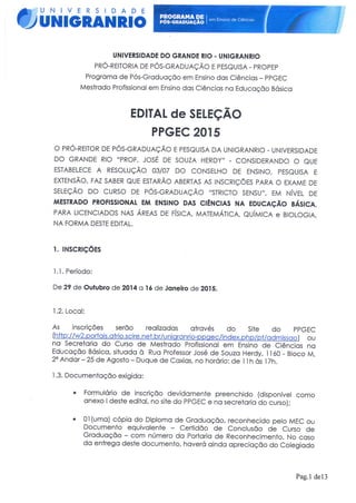 Edital 2015 PPGEC