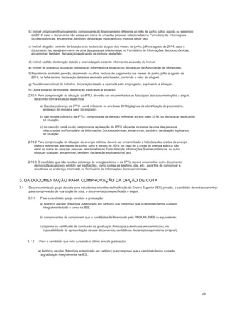 PROGRAMA DE PÓS-GRADUAÇÃO EM EDUCAÇÃO, CULTURA E COMUNICAÇÃO EM PERIFERIAS URBANAS
Faculdade de Educação da Baixada Fluminense / Universidade do Estado do Rio de Janeiro / UERJ
Rua General Manoel Rabelo, s/ n. Vila São Luiz - CEP: 25065-050 - Duque de Caxias / RJ
Tels.: (21) 3657-3021 e-mail: periferiaurbana@uerj.br
Informações: http://www.ppgecc.uerj.br
5
d.2.1. candidato oriundo de país cujo idioma oficial seja o mesmo da prova aplicada na
seleção;
d.2.2. candidato portador de certificado de proficiência emitido por instituição credenciada;
d.2.3. candidato que tenha comprovante de aprovação em prova de língua estrangeira em
concurso feito para o mestrado.
* A isenção não será automática e dependerá de parecer da banca examinadora, a ser
divulgado conforme o Calendário do presente Edital.
d.3) Candidatos estrangeiros prestarão adicionalmente exame de proficiência em Língua
Portuguesa, exceto aqueles oriundos de países lusófonos.
V - CRITÉRIOS PARA APROVAÇÃO DOS CANDIDATOS:
a) será considerado aprovado na Prova Escrita, o candidato que obtiver nota mínima 7,0 (sete);
b) será considerado aprovado na análise do Anteprojeto de Pesquisa o candidato que for
considerado apto;
c) será considerado aprovado na Arguição Oral do Anteprojeto, o candidato que obtiver nota
mínima 7,0 (sete);
d) o candidato aprovado nas etapas a, b e c realizará a Prova de Língua Estrangeira e se não obtiver
resultado suficiente, deverá prestar novo exame de Língua Estrangeira no prazo de 1 ano.
Persistindo o resultado, será desligado do programa.
e) Dos resultados das etapas a e c será extraída a média aritmética final obtida pelo candidato.
f) a média final mínima para aprovação no processo seletivo será 7,0 (sete). O candidato poderá ser
aprovado, mas não selecionado.
g) a classificação final dos candidatos será divulgada em ordem decrescente da média final obtida pelo
candidato.
h) em caso de empate entre os candidatos, a classificação será decidida com base nos seguintes
critérios:
h.1) maior idade do candidato (art.27 da Lei 10.741/2003);
h.2) maior nota na Prova Escrita;
h.3) maior nota na Arguição Oral do Anteprojeto.
VI - MATRÍCULA:
a) Terão direito à matrícula os candidatos aprovados e selecionados, respeitados os limites das vagas
estabelecidas pelo Programa.
b) No ato da matrícula o candidato deverá apresentar os originais dos documentos: diploma de
graduação, histórico escolar completo, CPF e identidade, para fins de conferência junto à Coordenação
do Programa.
b.1) Em caráter excepcional, poderá ser aceita, provisoriamente, declaração de conclusão com data
da colação de grau do curso de graduação plena, a qual não poderá ultrapassar a data prevista da
matrícula no PPGECC, mantendo-se a apresentação dos demais documentos previstos. A não
 