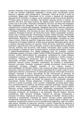 pensões. Prescrição. Cálculo de benefícios. Valores mínimo e máximo. Reajustes, revisões
e valor real. Serviços. Habilitação, reabilitação e serviço social. Contribuições sociais.
Natureza e espécies. Ação previdenciária. Justificação. Tempo de serviço e tempo de
contribuição. Direito Civil: Interpretação da lei: conceito e espécies de interpretação.
Aplicação da lei no tempo e no espaço. Lei de Introdução às Normas do Direito Brasileiro.
Princípios gerais do direito e eqüidade. Das pessoas: pessoas naturais e jurídicas. Do
domicílio. Dos bens. Dos Fatos Jurídicos. Do negócio jurídico. Teoria da imprevisão. Ato
jurídico: fato e ato jurídico. Prescrição e decadência. Da prova. Do direito das obrigações.
Das modalidades das obrigações. Da transmissão das obrigações. Do adimplemento,
inadimplemento e extinção das obrigações. Obrigações alternativas, divisíveis, indivisíveis,
solidárias, cláusula penal. Pagamento Indevido. Enriquecimento sem Causa. Preferências
e Privilégios Creditórios. Dos Contratos em geral. Das Espécies de Contratos. Dos atos
unilaterais. Prestação de Serviço. Do Direito das Coisas. Posse e propriedade: conceitos,
direitos reais e direitos pessoais. Classificação da posse. Defesa da posse. Propriedade:
função social, aquisição e perda da propriedade. Desapropriação. Retrocessão. Servidão
Administrativa. Requisição e ocupação provisória da propriedade. Usucapião de coisa
móvel e imóvel. Direito de superfície. Pagamento Indevido. Enriquecimento sem Causa.
Preferências e Privilégios Creditórios. Direitos reais de garantia: disposições gerais, penhor
e hipoteca. Alienação fiduciária em garantia. Direito de família: casamento, relações de
parentesco, regime de bens entre os cônjuges, usufruto e administração dos bens de filhos
menores, alimentos, bem de família, união estável, concubinato, tutela, curatela. Direito
das sucessões: sucessão em geral, sucessão legitima, sucessão testamentária, inventario
e partilha.Responsabilidade civil. Direito Processual Civil: Da jurisdição: conceito,
modalidades, poderes, princípios, órgãos, formas e limites da jurisdição civil. Competência:
conceito; critérios determinadores de competência; competência da Justiça Estadual;
competência funcional e territorial. Modificações da competência e conflito; conexão e
continência. Pressupostos processuais; tipos de procedimentos. Prazos: conceito,
classificação, princípios, contagem; preclusão; prescrição. Da ação: conceito; ação e
pretensão; natureza jurídica, condições, classificação. Do processo e procedimento:
natureza e princípios. Formação, suspensão e extinção do processo. Prazos: conceito,
classificação, princípios, contagem; preclusão. O juiz: poderes, deveres e
responsabilidades. Do Ministério Público e dos auxiliares da justiça. Sujeitos do processo:
das partes e dos procuradores. O litisconsórcio; capacidade de ser parte e estar em juízo.
Legitimação ordinária e extraordinária. A substituição processual. Intervenção de terceiros;
oposição; nomeação à autoria; denunciação da lide; chamamento ao processo; da
assistência. Dos atos processuais. Petição inicial: conceito, requisitos. Pedidos: espécies,
modificação, cumulação. Causa de pedir. Despacho liminar: objeto, natureza, de conteúdo
positivo, de conteúdo negativo. Da citação. Da resposta do réu: contestação, exceções,
reconvenção. Revelia. Direitos indisponíveis. Providências preliminares e julgamento
conforme o estado do processo. Prova: conceito, modalidades, princípios gerais, objeto,
ônus, procedimentos. Da audiência. Da sentença: requisitos; publicação. Da coisa julgada:
conceito; limites objetivos e subjetivos; coisa julgada formal e coisa julgada material.
Recursos: conceito, fundamentos, princípios, classificação, pressupostos intrínsecos e
extrínsecos de admissibilidade, efeitos, juízo de mérito. Apelação. Agravo de instrumento.
Embargos infringentes, de divergência e de declaração. Recurso especial. Recurso
extraordinário. Ação rescisória. Nulidades. Processo de execução: pressupostos e
princípios informativos. Espécies de execução. Embargos do devedor: natureza jurídica,
cabimento e procedimento. Embargos de terceiro: natureza jurídica, legitimidade e
procedimento. Execução fiscal. Da execução contra a fazenda pública. Processo e ação
cautelares. Procedimento cautelar comum e procedimentos específicos. Ação civil pública,
ação popular. Mandado de segurança individual e coletivo; Suspensão de segurança e
Suspensão de liminar. A tutela antecipada e tutela específica. Ação monitória. A Fazenda
Pública em Juízo: prerrogativas. Lei nº 9.099/1995 – Dos Juizados Especiais Cíveis e
                                             29
 