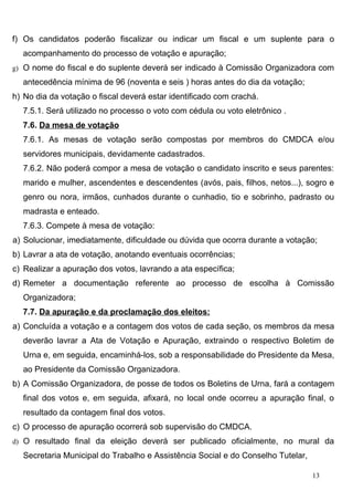 Edital Conselho Tutelar de Pirapora