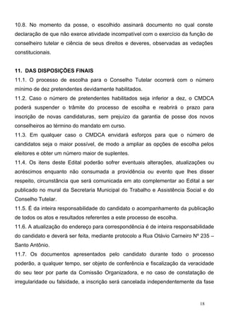 Edital Conselho Tutelar de Pirapora