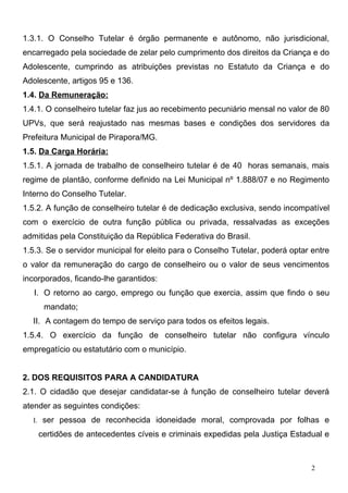 Edital Conselho Tutelar de Pirapora