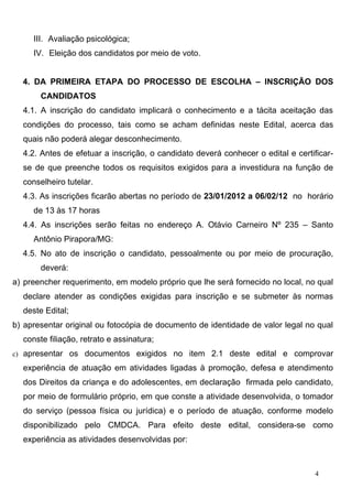 Edital Conselho Tutelar de Pirapora