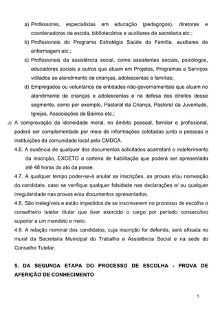 Edital Conselho Tutelar de Pirapora