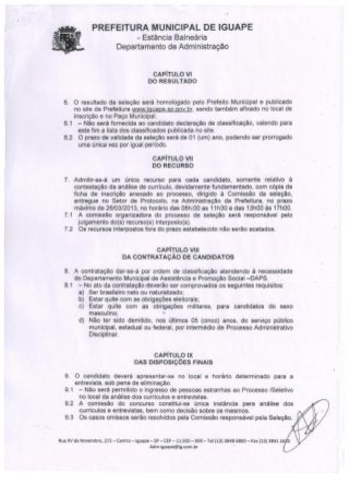 Edital do processo seletivo para Assistênte Social e Psicóloga