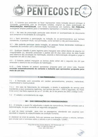 Edital dos motoristas