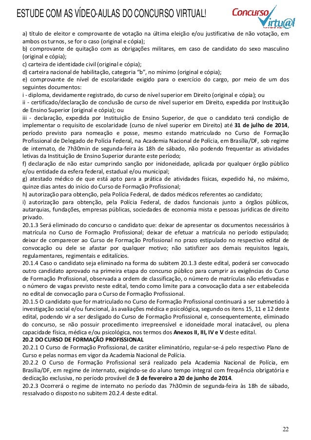 Edital concurso Delegado da Polícia Federal - PF 2013