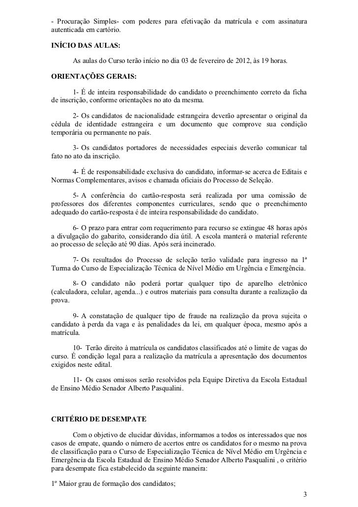 Curso de Especialização Técnica de Nível Médio em Urgência 