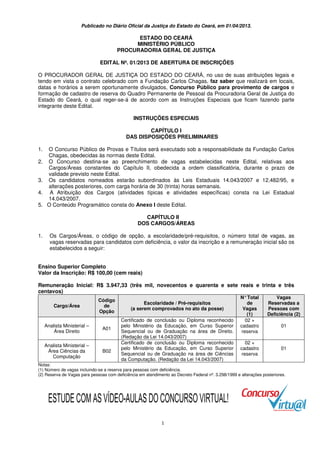 Edital concurso Ministério Público do Ceará (MP-CE)