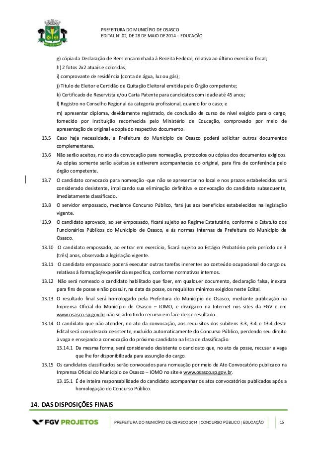 PREFEITURA DO MUNICÍPIO DE OSASCO