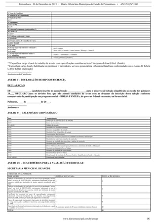 Edital do processo seletivo de Palmares