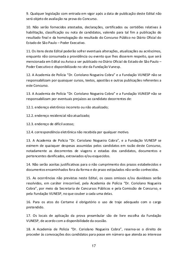 Edital concurso Oficial Administrativo Polícia Civil de 