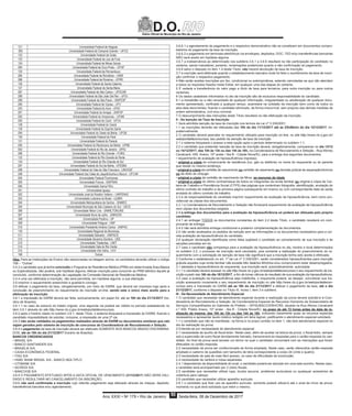 Diário Oficial do Município do Rio de Janeiro
D.O.
Ano XXXI • No
179 • Rio de Janeiro Sexta-feira, 08 de Dezembro de 201790
121 Universidade Federal de Alagoas
 283 Universidade Federal de Campina Grande – UFCG
122 Universidade Federal de Goiás
123 Universidade Federal de Juiz de Fora
124 Universidade Federal de Minas Gerais
284 Universidade Federal de Ouro Preto – UFOP
125 Universidade Federal de Pernambuco
285 Universidade Federal de Rondônia – UNIR
286 Universidade Federal de Roraima – UFRR
126 Universidade Federal de Santa Catarina
127 Universidade Federal de Santa Maria
287 Universidade Federal de São Carlos – UFSCAR
288 Universidade Federal de São João Del Rei – UFSJ
289 Universidade Federal de São Paulo - UNIFESP
290 Universidade Federal de Viçosa – UFV
243 Universidade Federal do Acre - UFAC
291 Universidade Federal do Amapá - UNIFAP
292 Universidade Federal do Amazonas – UFAM
293 Universidade Federal do Cariri - UFCA
128 Universidade Federal do Ceará
129 Universidade Federal do Espírito Santo
294 Universidade Federal do Oeste da Bahia - UFOB
130 Universidade Federal do Pará
131 Universidade Federal do Paraná
295 Universidade Federal do Recôncavo da Bahia - UFRB
002 Universidade Federal do Rio de Janeiro - UFRJ
296 Universidade Federal do Rio Grande – FURG
133 Universidade Federal do Rio Grande do Norte
134 Universidade Federal do Rio Grande do Sul
297 Universidade Federal do Sul da Bahia - UFESBA
298 Universidade Federal do Vale do São Francisco - UNIVASF
299 Universidade Federal dos Vales do Jequitinhonha e Mucuri - UFVJM
005 Universidade Federal Fluminense
300 Universidade Franca - UNIFRAN
006 Universidade Gama Filho
301 Universidade Iguaçu
302 Universidade José do Rosário Vellano – UNIFENAS
303 Universidade Luterana do Brasil - ULBRA
304 Universidade Metropolitana de Santos - UNIMES
305 Universidade Municipal de São Caetano do Sul - USCS
306 Universidade Nilton Lins - UNINILTONLINS
307 Universidade Nove de Julho - UNINOVE
308 Universidade Positivo - UP
309 Universidade Potiguar - UNP
310 Universidade Presidente Antônio Carlos - UNIPAC
135 Universidade Regional de Blumenau
311 Universidade Salvador - UNIFACS
312 Universidade Severino Sombra - USS
313 Universidade Tiradentes - UNIT
314 Universidade Vale do Rio Verde
315 Universidade Vila Velha - UVV
168  Outras
Obs: Para as Instituições de Ensino não relacionadas na listagem acima, os candidatos deverão utilizar o código
168 – “Outras”.
3.4.3 o candidato que já tenha concluído o Programa de Residência Médica (PRM) em determinada Área Básica
ou Especializada, não poderá, sob hipótese alguma, efetuar inscrição para concorrer ao PRM idêntico àquele já
concluído, conforme determinação da Legislação da Comissão Nacional de Residência Médica;
3.4.4 uma vez efetivada a inscrição, não será permitida, em hipótese alguma, a sua alteração.
3.5 imprimir o requerimento preenchido e guardá-lo consigo;
3.6 efetuar o pagamento da taxa, obrigatoriamente, por meio de DARM, que deverá ser impresso logo após a
conclusão de preenchimento do requerimento de inscrição on-line, sendo este o único meio aceito para a
efetivação da inscrição.
3.6.1 a impressão do DARM deverá ser feita, exclusivamente, em papel A4, até as 16h do dia 21/12/2017 (ho-
rário de Brasília).
3.6.1.1 no caso de extravio do boleto original, uma segunda via poderá ser obtida no período estabelecido no
item 3.6.1 através do site http://www.rio.rj.gov.br/web/portaldeconcursos.
3.6.2 após o horário citado no subitem 3.6.1, deste Título, o sistema bloqueará a impressão do DARM, ficando o
candidato impossibilitado de solicitar, inclusive, a impressão de uma 2ª via;
3.6.3 não serão validados os pagamentos realizados através de DARM ou documentos similares que não
sejam gerados pelo sistema de inscrição de concursos da Coordenadoria de Recrutamento e Seleção.
3.6.4 o pagamento da taxa de inscrição deverá ser efetivado SOMENTE NOS BANCOS ABAIXO DISCRIMINA-
DOS, até as 16h do dia 21/12/2017 (horário de Brasília):
BANCOS CREDENCIADOS
• BRASIL S/A
• BANCO SANTANDER S/A
• BRASÍLIA S/A
• CAIXA ECONÔMICA FEDERAL
• ITAÚ S/A
• HSBC BANK BRASIL S/A - BANCO MÚLTIPLO
• CITIBANK S/A
• SICREDI S/A
• BANCOOB S/A
3.6.5 O PAGAMENTO EFETUADO APÓS A DATA OFICIAL DE VENCIMENTO (21/12/2017) NÃO SERÁ VALI-
DADO E RESULTARÁ NO CANCELAMENTO DA INSCRIÇÃO;
3.6.6 não será confirmada a inscrição cujo referido pagamento seja efetuado através de cheque, depósito,
transferência bancária e/ou agendamento.
3.6.6.1 o agendamento do pagamento e o respectivo demonstrativo não se constituem em documentos compro-
batórios do pagamento da taxa de inscrição;
3.6.6.2 o pagamento em terminais eletrônicos via envelopes, depósitos, DOC, TED e/ou transferências bancárias
NÃO será aceito em hipótese alguma.
3.6.7 a inobservância ao determinado nos subitens 3.6.1 a 3.6.6 resultará na não participação do candidato no
certame, sendo inaceitável, portanto, reclamações posteriores quanto a não confirmação do pagamento.
3.6.8 salvo o disposto no item 1.4 deste Título, não haverá devolução de taxa de inscrição.
3.7 a inscrição será efetivada quando o estabelecimento bancário onde foi feito o recolhimento da taxa de inscri-
ção confirmar o respectivo pagamento.
4 Não serão aceitas inscrições por fax, condicional ou extemporânea, estando canceladas as que não atendam
a todos os requisitos fixados neste Edital, em qualquer uma das etapas do certame.
5 É vedada a transferência do valor pago a título de taxa para terceiros, para outra inscrição ou para outros
certames.
6 Os dados cadastrais informados no ato da inscrição são de exclusiva responsabilidade do candidato.
6.1 a inexatidão ou a não veracidade de qualquer informação, irregularidade ou adulteração de qualquer docu-
mento apresentado, verificada a qualquer tempo, acarretará na nulidade da inscrição bem como de todos os
atos dela decorrentes, ficando o candidato eliminado, de forma irrecorrível, sem prejuízo das demais medidas de
ordem administrativa, civil e/ou criminal.
7 O descumprimento das instruções deste Título resultará na não efetivação da inscrição.
II - Da Isenção da Taxa de Inscrição
1 Será admitida isenção da taxa de inscrição nos termos da Lei nº 3.330/2001.
1.1 as inscrições deverão ser efetuadas das 10h do dia 11/12/2017 até as 23h59min do dia 12/12/2017, im-
preterivelmente.
2 O candidato deverá assinalar no requerimento utilizado para inscrição on-line, no site http://www.rio.rj.gov.br/
web/portaldeconcursos, seu pedido de isenção de taxa de inscrição.
2.1 o sistema bloqueará o acesso a esta opção após o período determinado no subitem 1.1;
2.2 o candidato que pretender isenção de taxa de inscrição deverá, obrigatoriamente, comparecer no dia 13/12
ou 14/12/2017, das 10h às 13h ou das 14h às 16h, na Coordenadoria de Recrutamento e Seleção - Rua Afonso
Cavalcanti, 455, Anexo, 10º andar / Ala B - Cidade Nova/RJ, para a entrega dos seguintes documentos:
• requerimento de avaliação de hipossuficiência impresso;
• original e cópia do comprovante de residência (luz, gás ou telefone) no nome do requerente ou do parente
que reside no mesmo endereço;
• original e cópia da certidão de nascimento ou certidão de casamento ou decisão judicial de separação/divórcio
ou de óbito do cônjuge;
• original e cópia da certidão de nascimento de filhos, se menores de idade
• original e cópia do último contracheque de todos os integrantes da renda familiar ou original e cópia da Car-
teira de Trabalho e Previdência Social (CTPS) das páginas que contenham fotografia, identificação, anotação do
último contrato de trabalho e da primeira página subsequente em branco ou com correspondente data de saída
anotada do último contrato de trabalho;
2.3 é de responsabilidade do candidato imprimir requerimento de avaliação de hipossuficiência, bem como pro-
videnciar as cópias dos documentos.
2.3.1 a Coordenadoria de Recrutamento e Seleção não fornecerá requerimento de avaliação de hipossuficiência
nem cópias dos documentos exigidos.
2.4 a entrega dos documentos para a avaliação da hipossuficiência só poderá ser efetuada pelo próprio
candidato
2.4.1 ao entregar TODOS os documentos constantes do item 2.2 deste Título, o candidato receberá um com-
provante de entrega;
2.4.2 não será admitida entrega condicional e posterior complementação de documentos.
2.5 não serão analisados os pedidos de isenção sem as informações e os documentos necessários para a cor-
reta avaliação da hipossuficiência do candidato;
2.6 qualquer declaração identificada como falsa sujeitará o candidato ao cancelamento de sua inscrição e às
sanções previstas em lei;
2.7 caso o candidato não compareça para a avaliação da hipossuficiência no dia, horário e local determinados
no subitem 2.2, o processo de inscrição será cancelado, pois somente a realização do preenchimento do re-
querimento com a solicitação de isenção de taxa não significará que a inscrição tenha sido aceita e efetivada.
3 Conforme o estabelecido no art. 1º da Lei nº 3.330/2001, serão considerados hipossuficientes para inscrição
gratuita aqueles cuja renda familiar não exceda três Salários Mínimos e/ou comprovarem estar desempregados.
3.1 atestada a hipossuficiência do requerente, sua inscrição será, automaticamente, autorizada.
3.1.1 o candidato deverá acessar no site http://www.rio.rj.gov.br/web/portaldeconcursos o seu requerimento de ins-
crição a partir das 16h do dia 18/12/2017, a fim de tomar ciência do resultado de sua avaliação da hipossuficiência.
3.2 caso a avaliação da hipossuficiência seja indeferida, o requerente poderá, se desejar, concretizar sua ins-
crição acessando novamente o seu requerimento de inscrição no site http://www.rio.rj.gov.br/web/portaldecon-
cursos para a impressão do DARM até as 16h do dia 21/12/2017 e efetuar o pagamento da taxa, até o dia
21/12/2017, conforme o disposto no Título III, Inciso I, item 3 e subitens.
III - Da Necessidade de Atendimento Especial
1 O candidato que necessitar de atendimento especial durante a realização da prova deverá solicitá-lo à Coor-
denadoria de Recrutamento e Seleção, da Coordenadoria Especial de Recursos Humanos da Subsecretaria de
Serviços Compartilhados do Gabinete do Prefeito – GP/SUBSC/CERH/CRS, situada na Rua Afonso Cavalcanti
n.º 455, Prédio Anexo, 10º andar - Ala B - Cidade Nova/RJ, no prazo de até 72 horas antes da data de re-
alização da mesma, das 10h às 13h ou das 14h às 16h, indicando claramente quais os recursos especiais
necessários e apresentar laudo médico redigido em letra legível, justificando o atendimento especial solicitado.
1.1 o candidato que não se manifestar, na forma e no prazo contido no item 1, não terá atendimento especial no
dia da realização da prova.
2 Entende-se por necessidade de atendimento especial:
2.1 necessidade de auxílio de fiscal ledor. Neste caso, além de auxiliar na leitura da prova, o fiscal ledor, sempre
sob a supervisão de outro fiscal devidamente treinado, transcreverá as respostas para o cartão-resposta do can-
didato. Ao final da prova será lavrado um termo no qual o candidato concordará com as marcações que foram
efetuadas no cartão-resposta.
2.2 necessidade da prova ser confeccionada de forma ampliada. Neste caso, serão oferecidos cartão-resposta
ampliado e caderno de questões com tamanho de letra correspondente a corpo 24 (vinte e quatro).
2.3 necessidade de sala de mais fácil acesso, no caso de dificuldade de locomoção;
2.4 necessidade de carteira e mesa separadas.
2.4.1 dependendo da disponibilidade do local, o candidato poderá ser alocado em uma sala sozinho. Nesse caso,
o candidato será acompanhado por 2 (dois) fiscais.
2.5 candidato que necessitar utilizar lupa, óculos escuros, protetores auriculares ou quaisquer acessórios de
cobertura para cabeça;
2.6 candidato que necessitar utilizar aparelho auricular.
2.6.1 o candidato que fizer uso de aparelho auricular, somente poderá utilizá-lo até o sinal de início da prova;
momento no qual será solicitado que retire o mesmo;
 