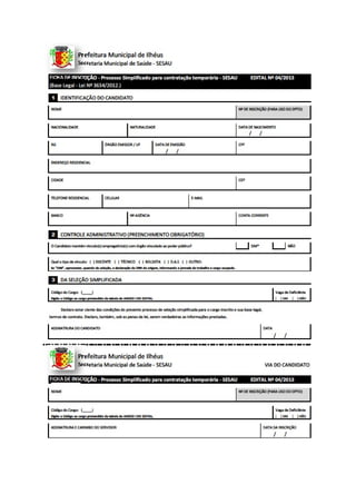 PROCESSO SELETIVO SIMPLIFICADO – EDITAL 004/2013