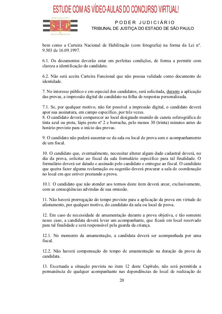 Edital TJ-SP Escrevente 2012