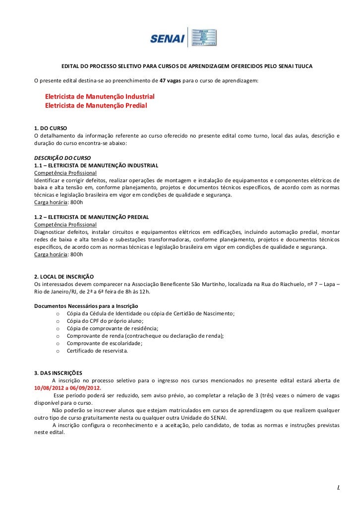 Senai cursos oferecidos Senai cursos oferecidos