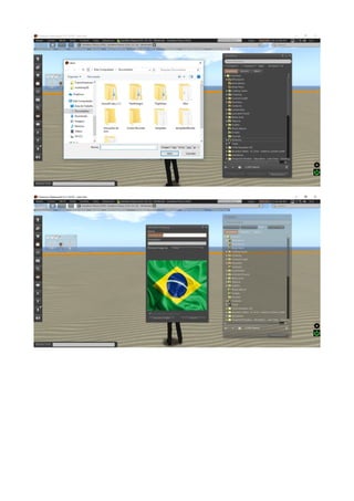 CARREGANDO UMA TEXTURA NO INVENTÁRIO DO AVATAR
Para carregar uma textura no inventário, abra o inventário no ícone
Agora, abra o diálogo para escolher o arquivo no botão “+”, escolhendo a opção Upload
Image:
 